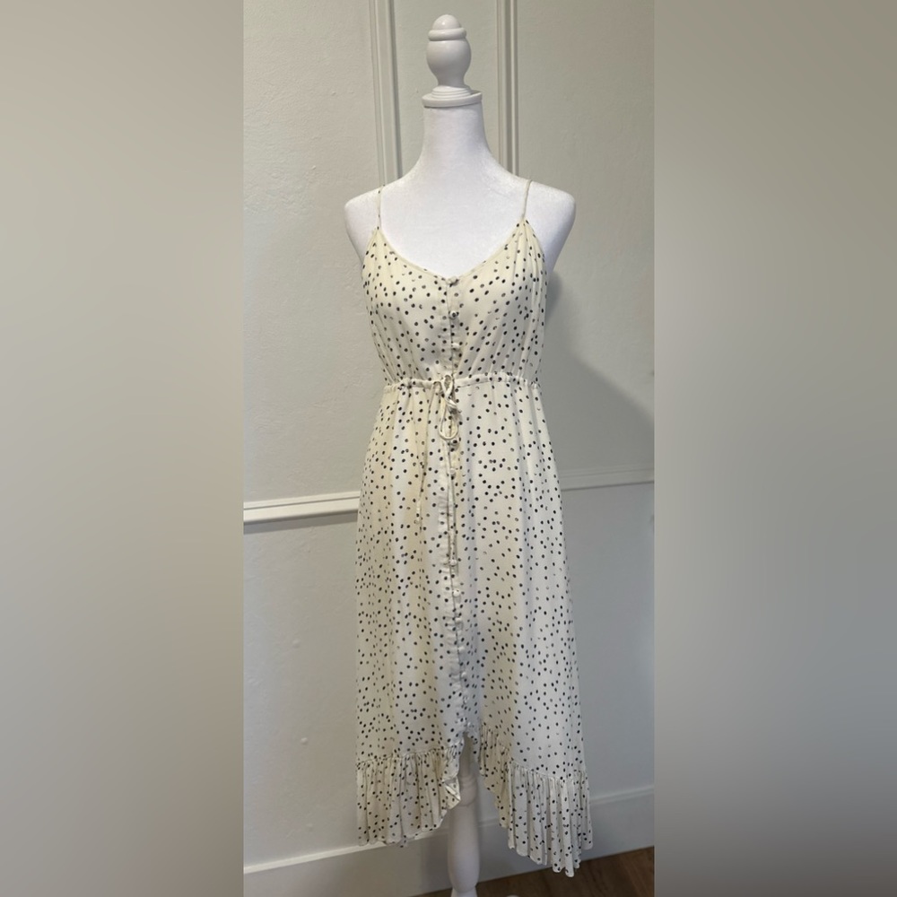 Rails Frida high-low speckled ivory dot dress